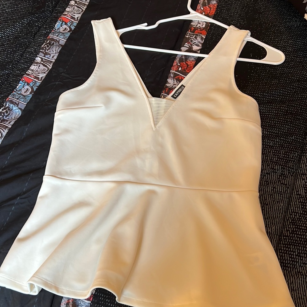 Express low cut white top.